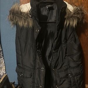 Stylish Black Fur-Trimmed Jacket